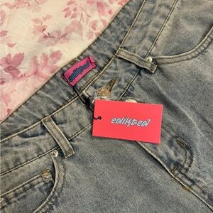 Low-waisted wide-leg grey Edikted bow denim jeans 
MESSAGE ME BEFORE BUYING!